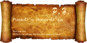 Puskás Honoráta névjegykártya